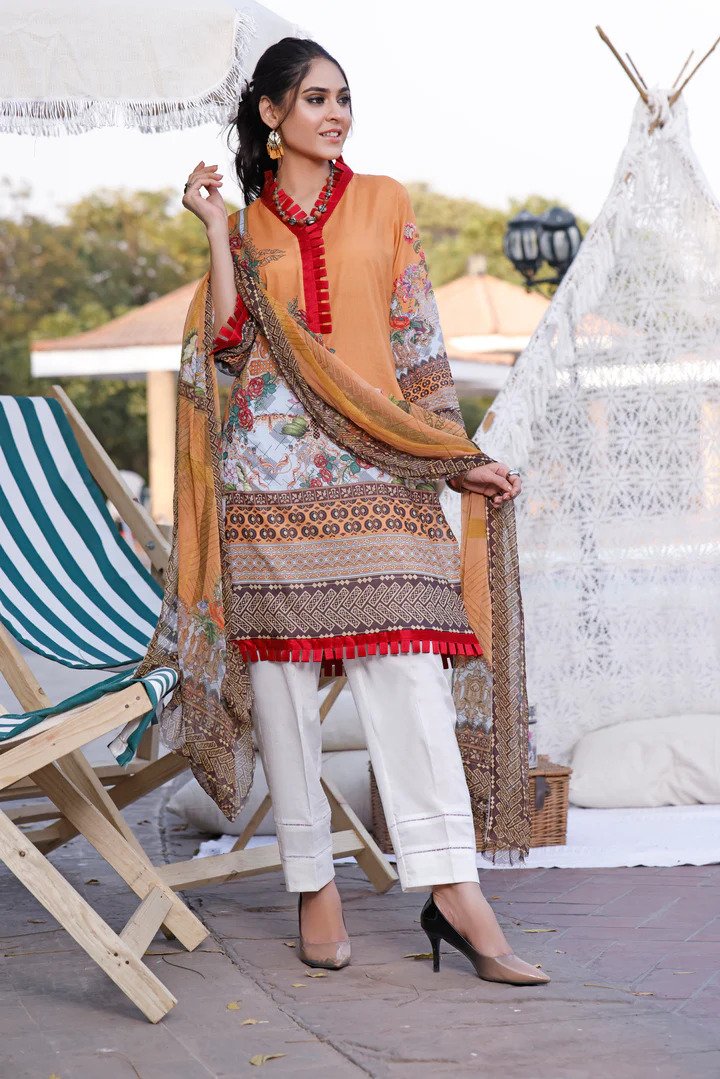 2PC PRINTED UN-STITCHED SUITS-RZC-1103