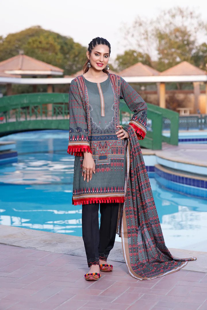 2PC PRINTED UN-STITCHED SUITS-RZL-1090