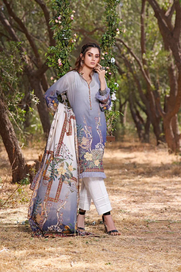 2PC PRINTED UN-STITCHED SUITS-RZL-1093