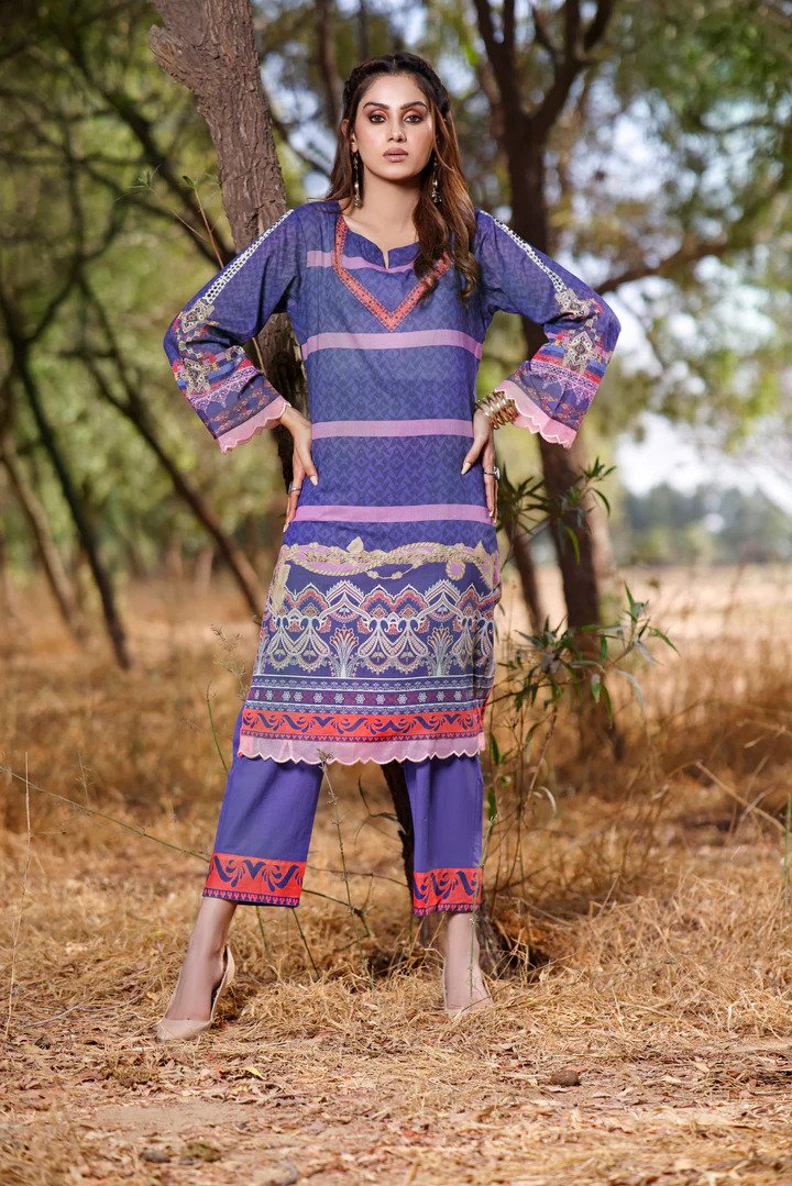 2PC PRINTED UN-STITCHED SUITS-RZL-1096