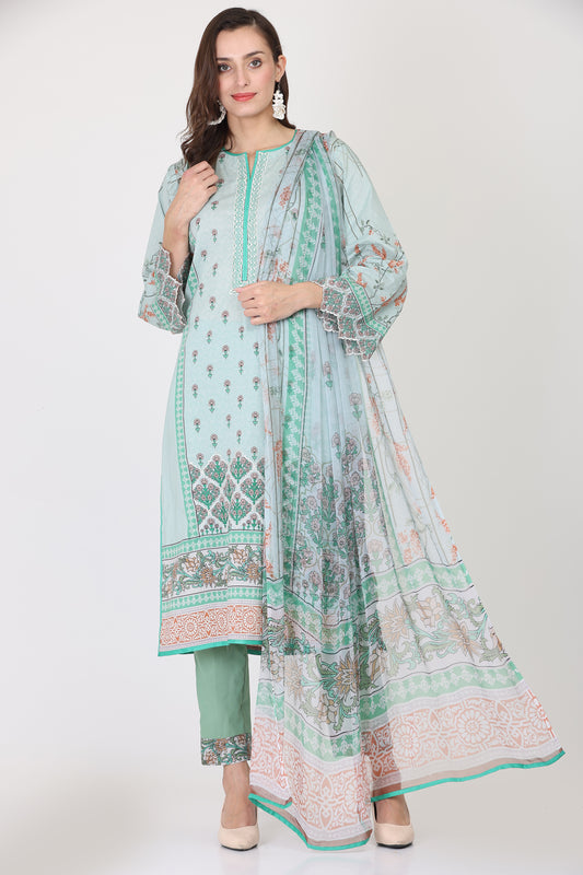 3PC UN-STITCHED SUITS-KH-UA-03