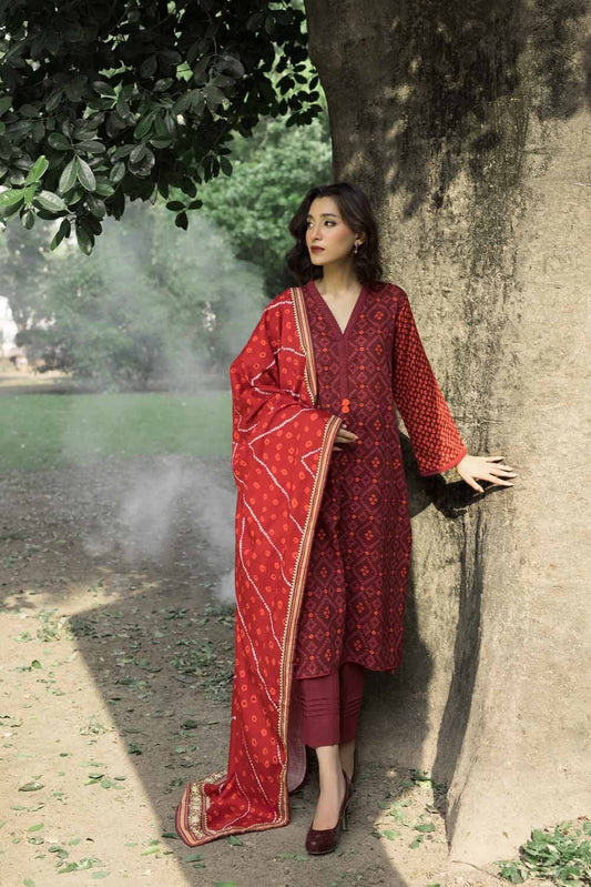 3PC Khaddar Printed UN-STITCHED SUITS-WR-22034