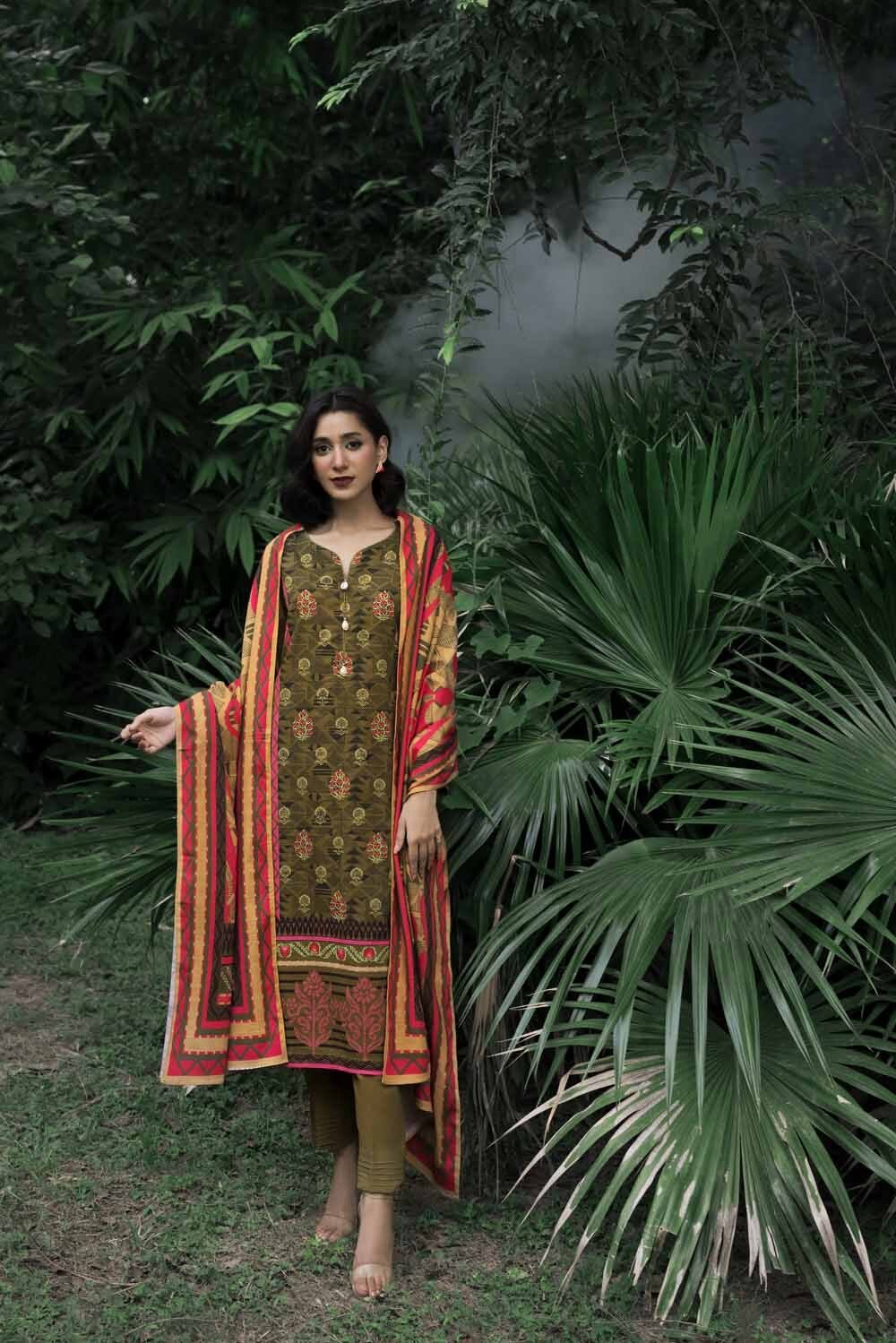3PC Khaddar Printed UN-STITCHED SUITS-WR-22039