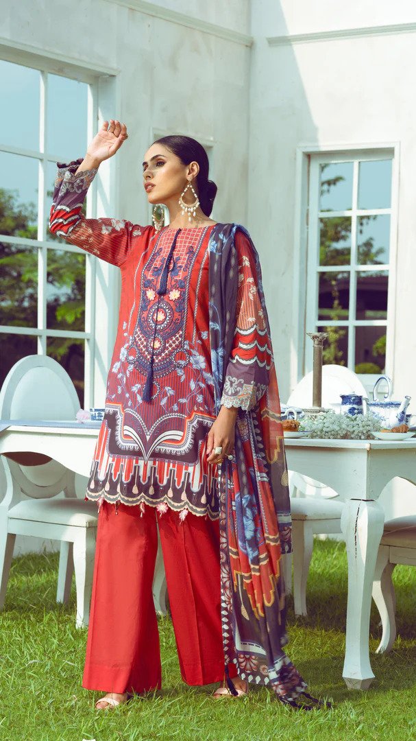 3PC UN-STITCHED SUITS-ZC-5096