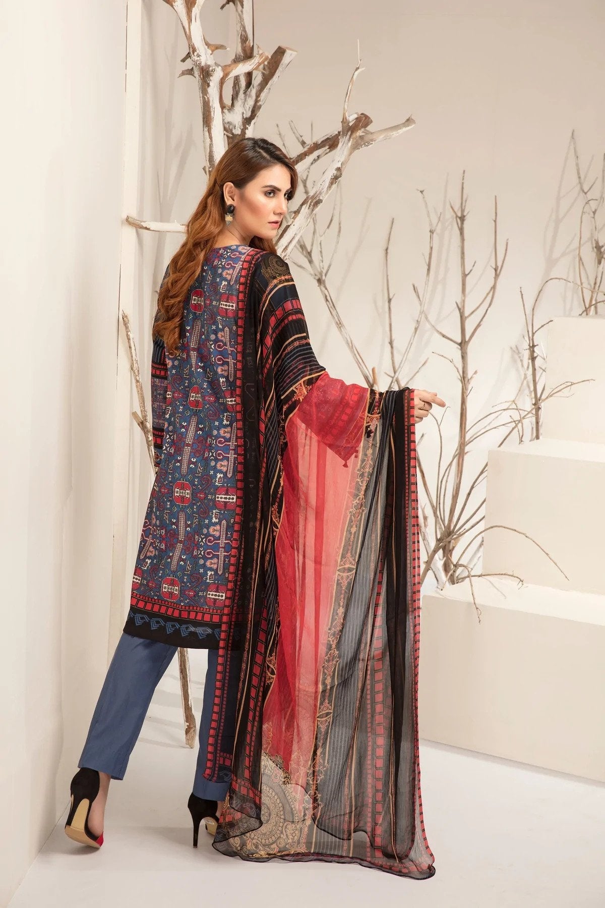 3PC UN-STITCHED SUITS-ZCC-11011