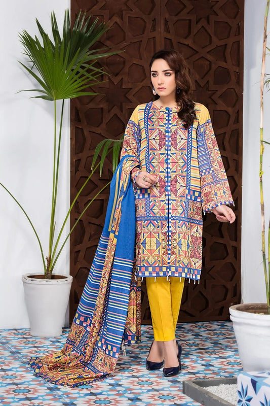 3PC UN-STITCHED SUITS-ZLA-9077
