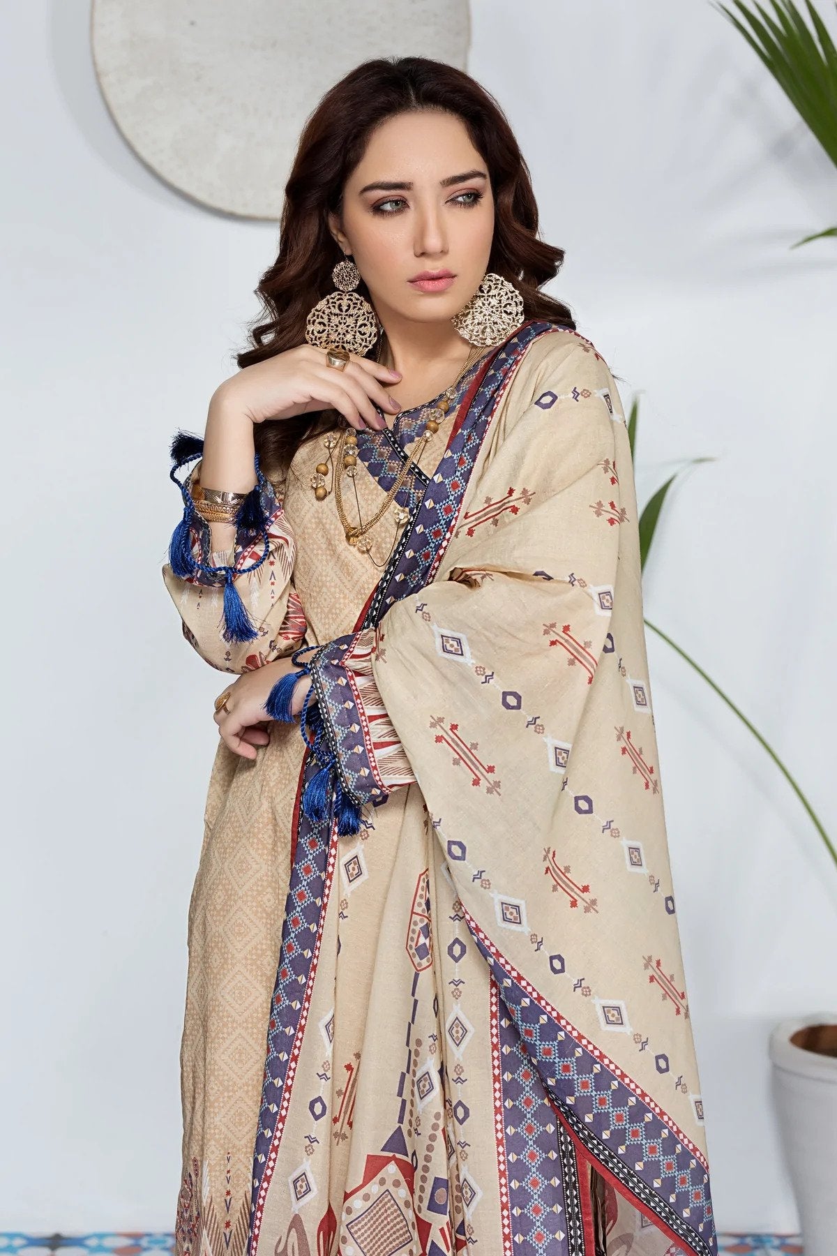 3PC UN-STITCHED SUITS-ZLA-9084
