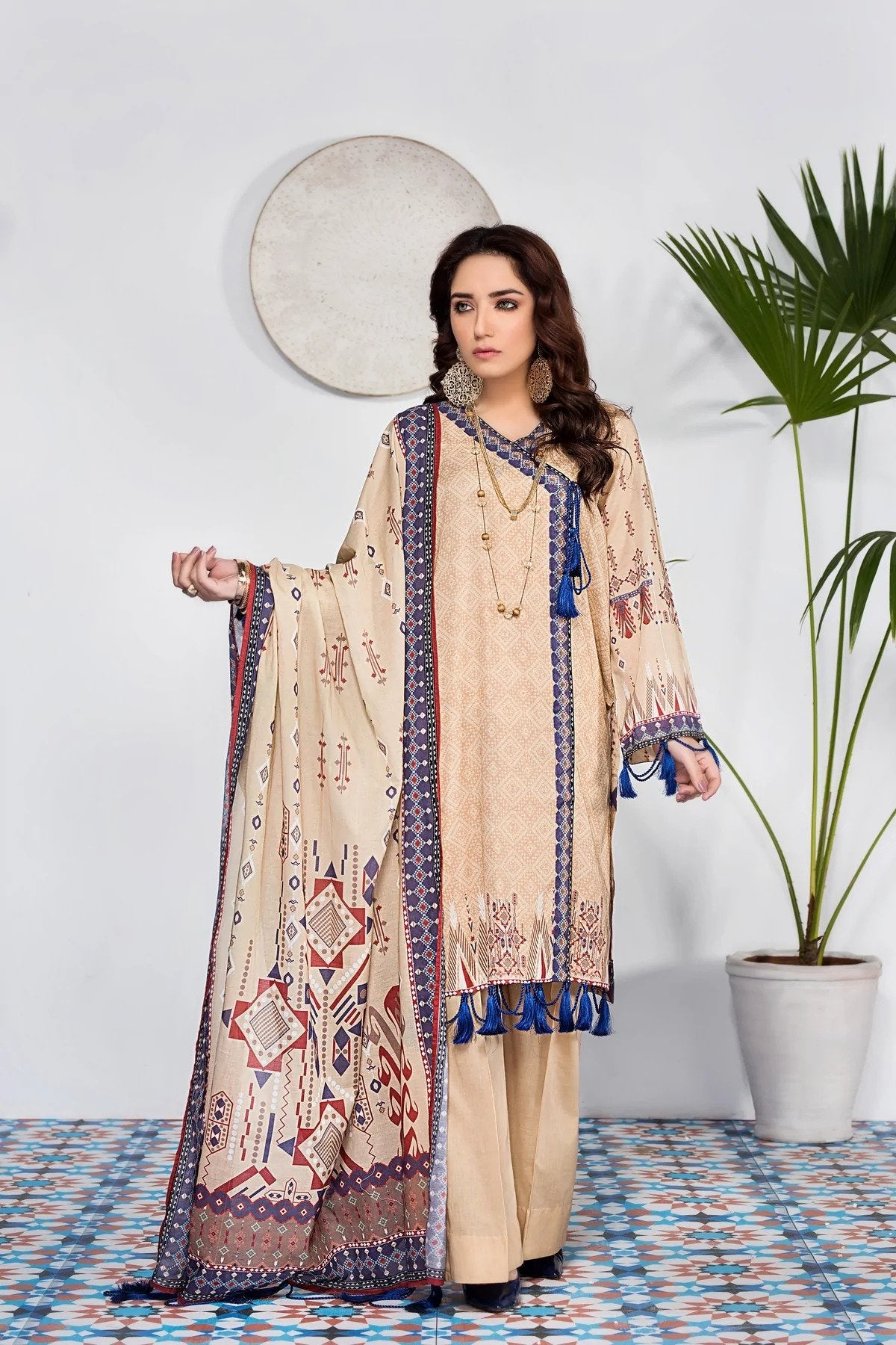 3PC UN-STITCHED SUITS-ZLA-9084