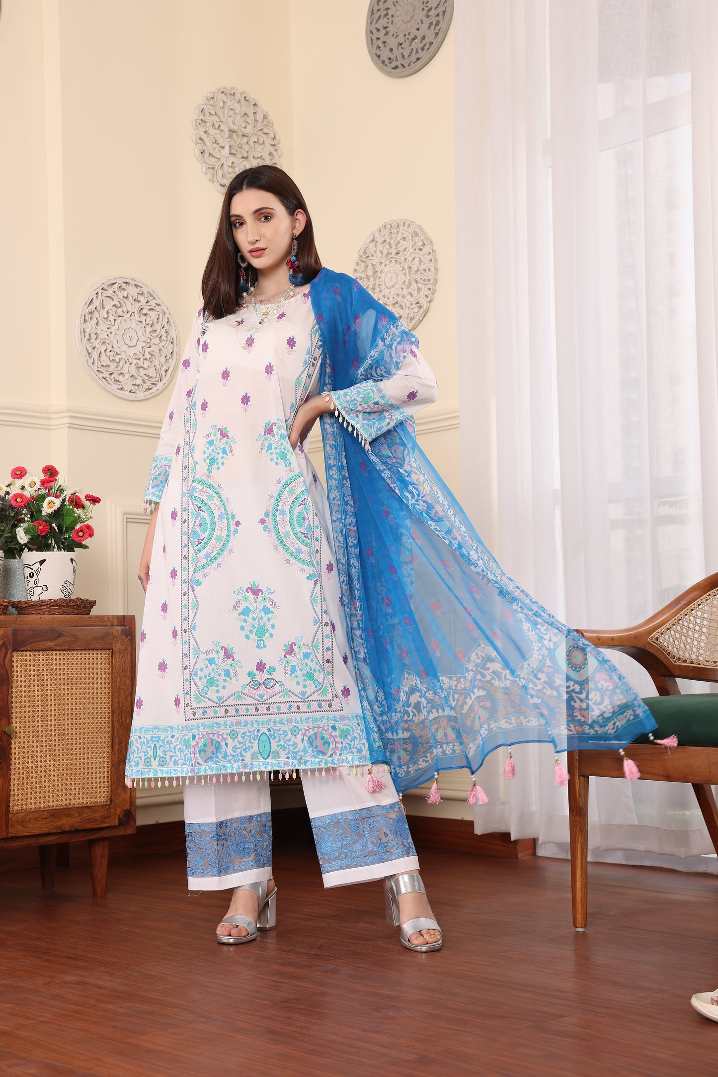 3 PCS EMBROIDERED MEHER UNSTITCHED SUMMER COLLECTION SYT-06