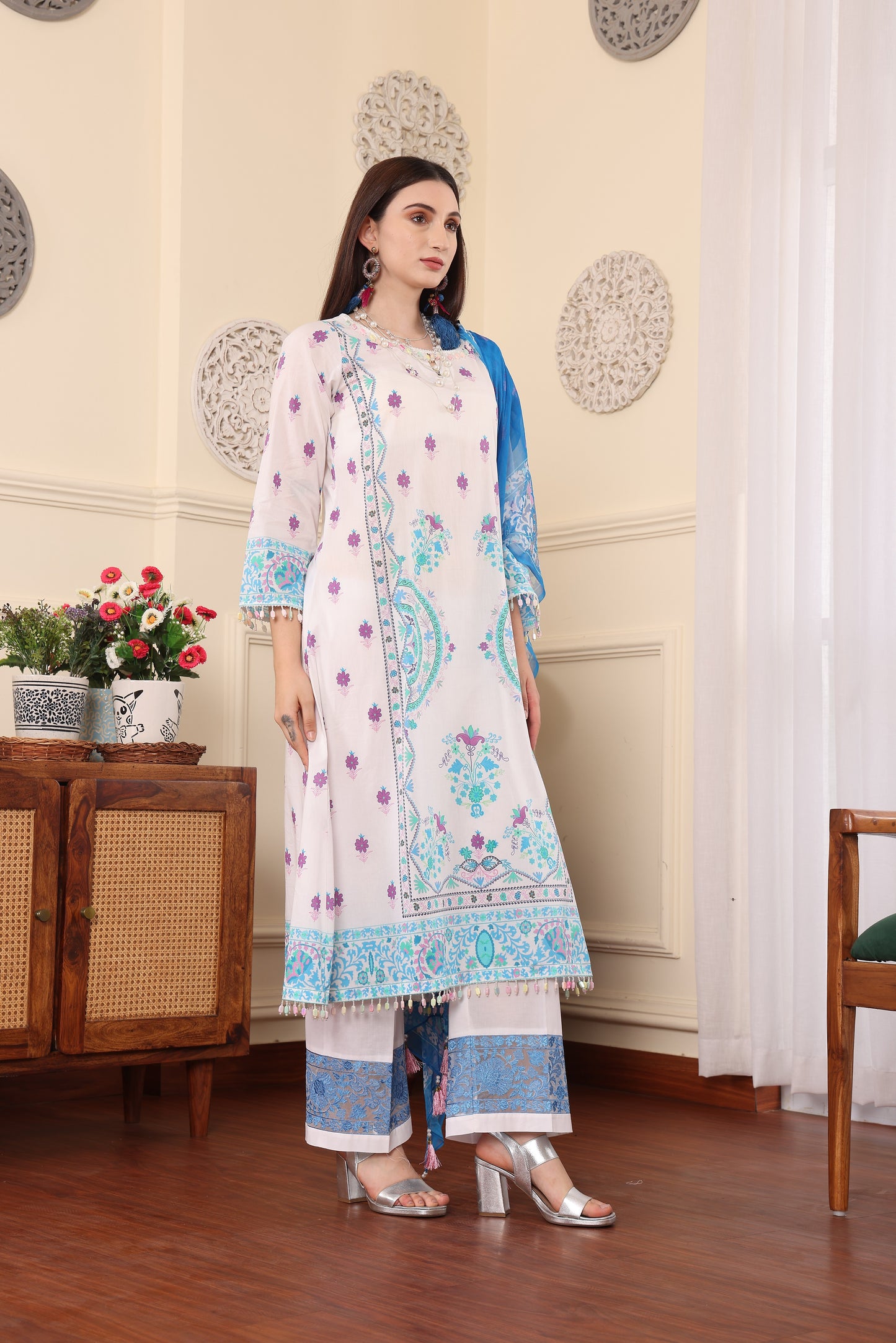 3 PCS EMBROIDERED MEHER UNSTITCHED SUMMER COLLECTION SYT-06