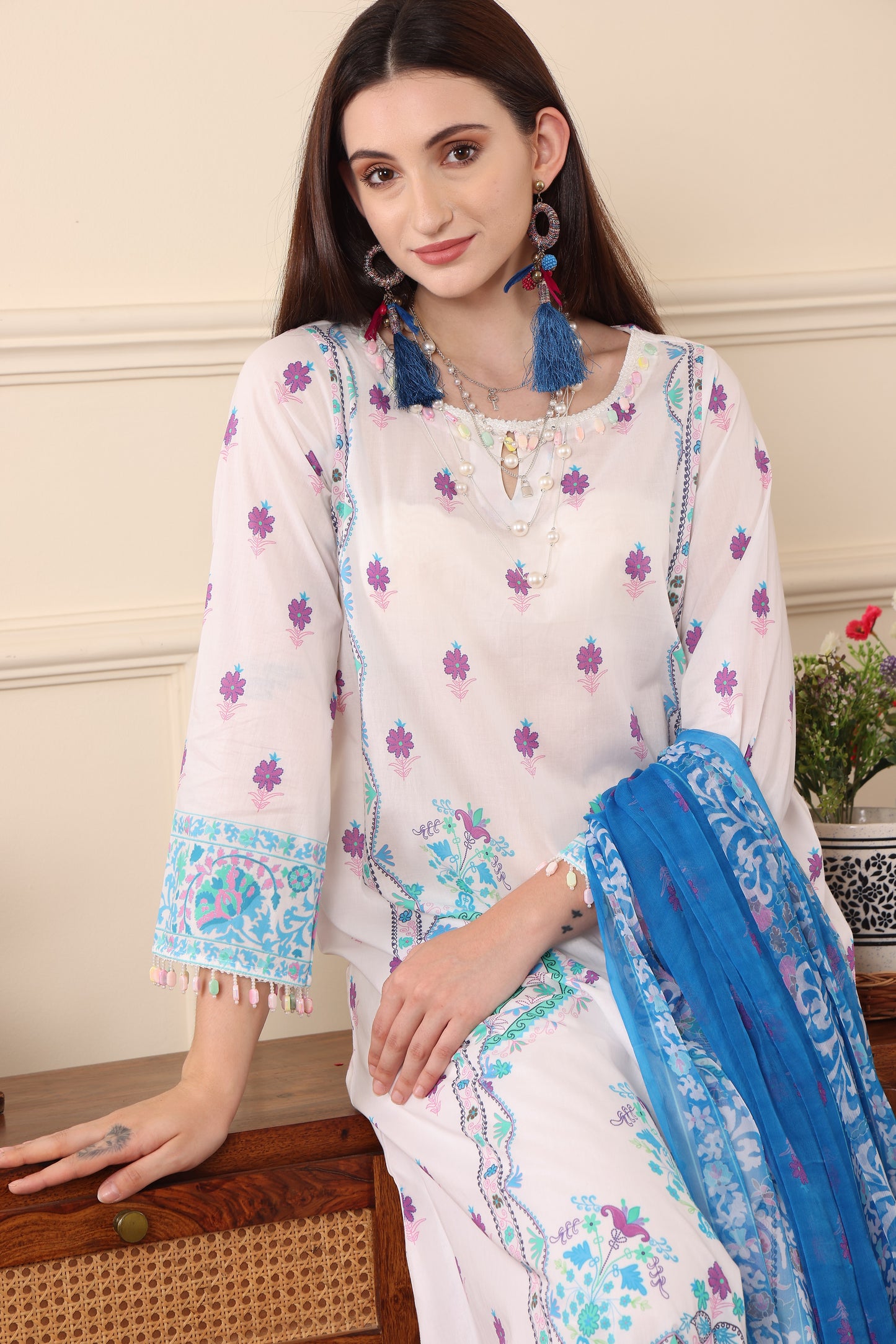 3 PCS EMBROIDERED MEHER UNSTITCHED SUMMER COLLECTION SYT-06