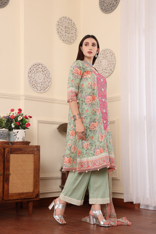 3 PCS EMBROIDERED MEHER UNSTITCHED SUMMER COLLECTION SYT-10