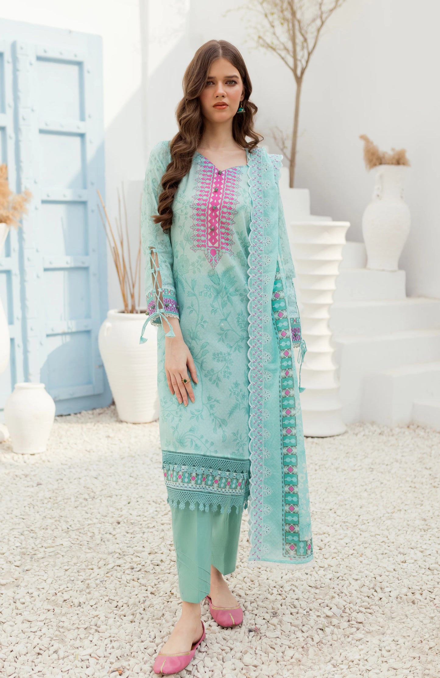 ALZOHAIB CUTWORK BLISS 3 PIECE UNSTITCHED SUIT | CBL-24-11