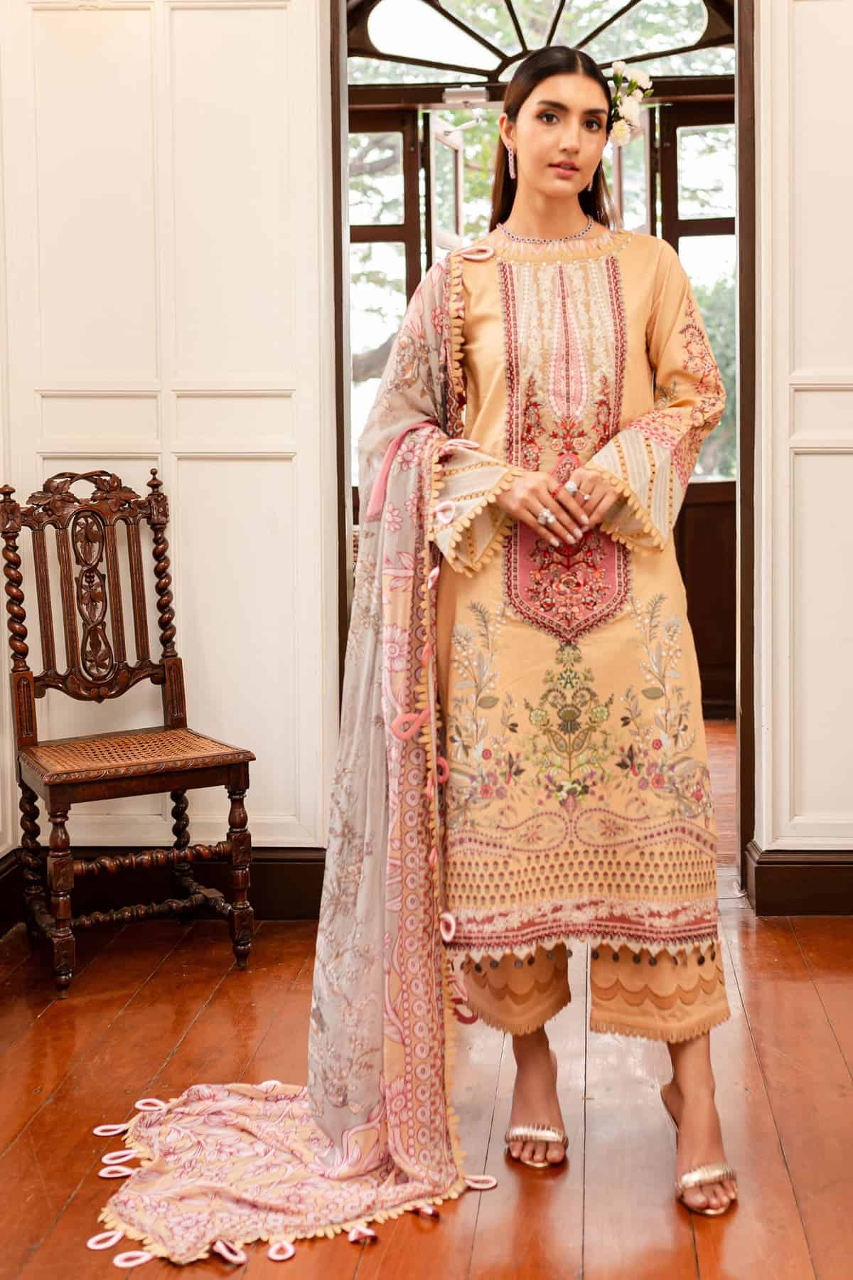 3 PCS JADE BLISS LAWN UNSTITCHED SUIT | BL-20419