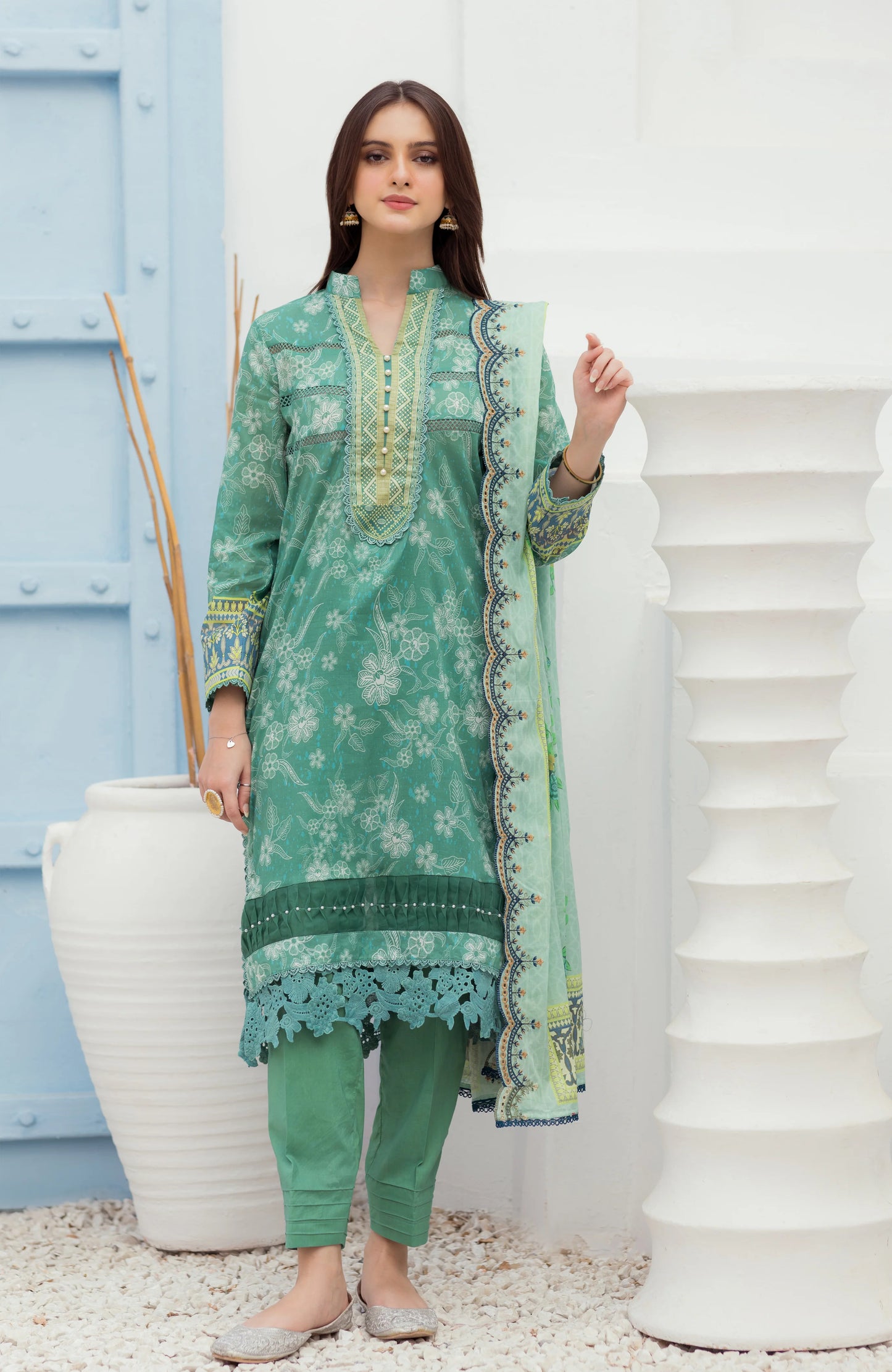 ALZOHAIB CUTWORK BLISS 3 PIECE UNSTITCHED SUIT | CBL-24-07