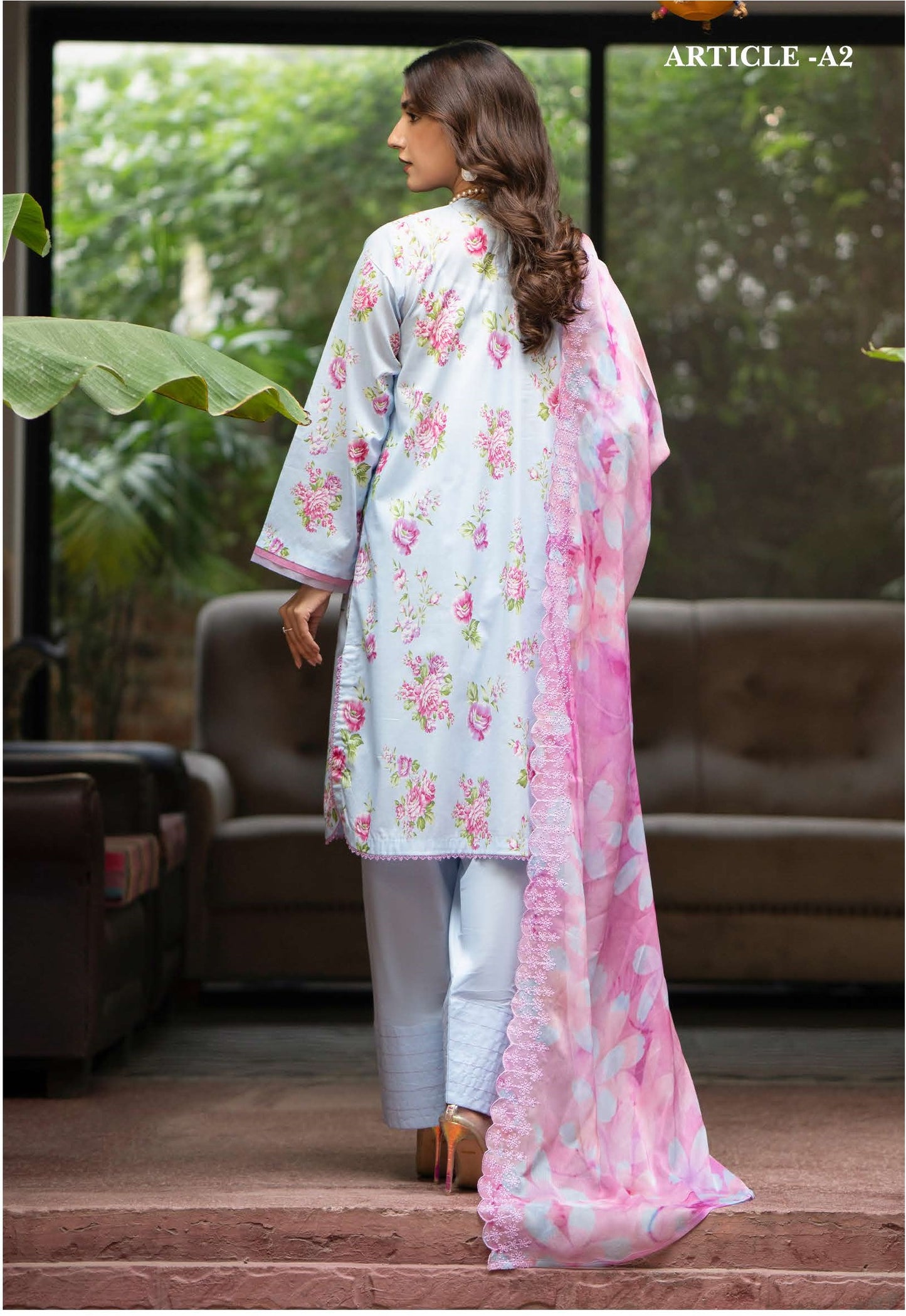 Mishaal by Gulljee Embroidered Lawn 3 piece Unstitched Dress - GJM11 - A02- Summer Collection