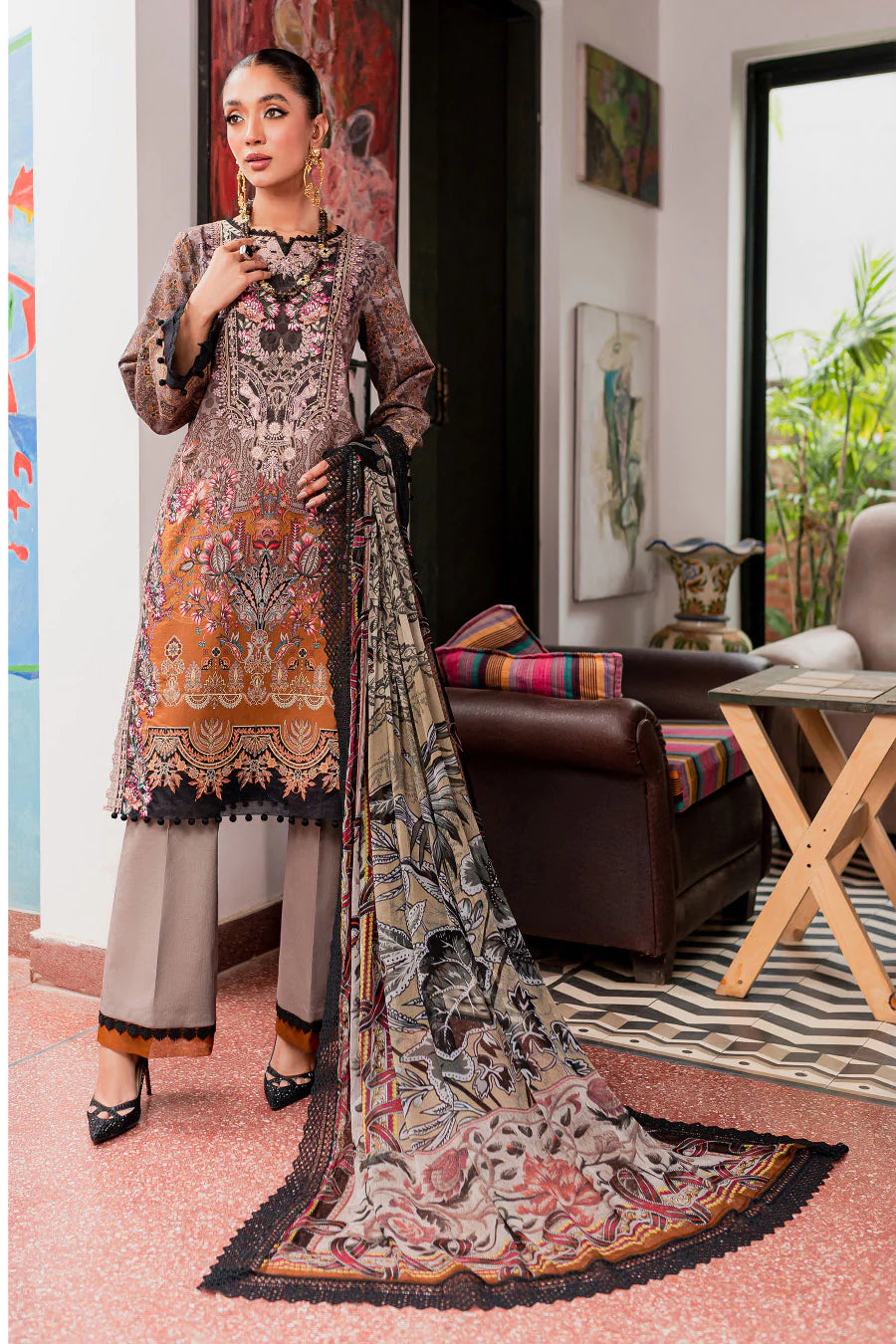 3 PCS UNSTITCHED SUIT JADE BLISS LAWN COLLECTION | BL-20193 A