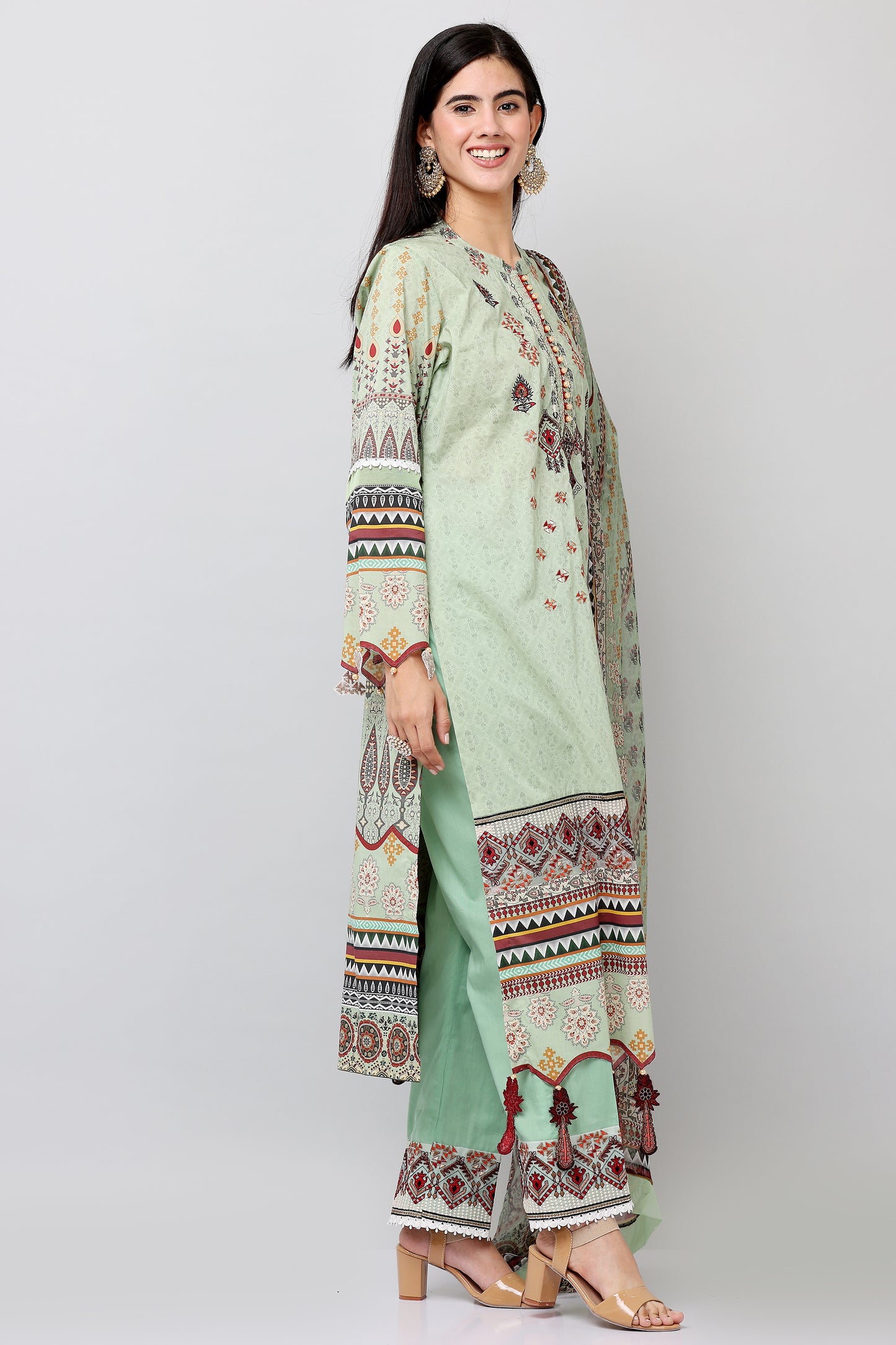 3PC EMBROIDERED UN-STITCHED SUITS-KH-AR-28