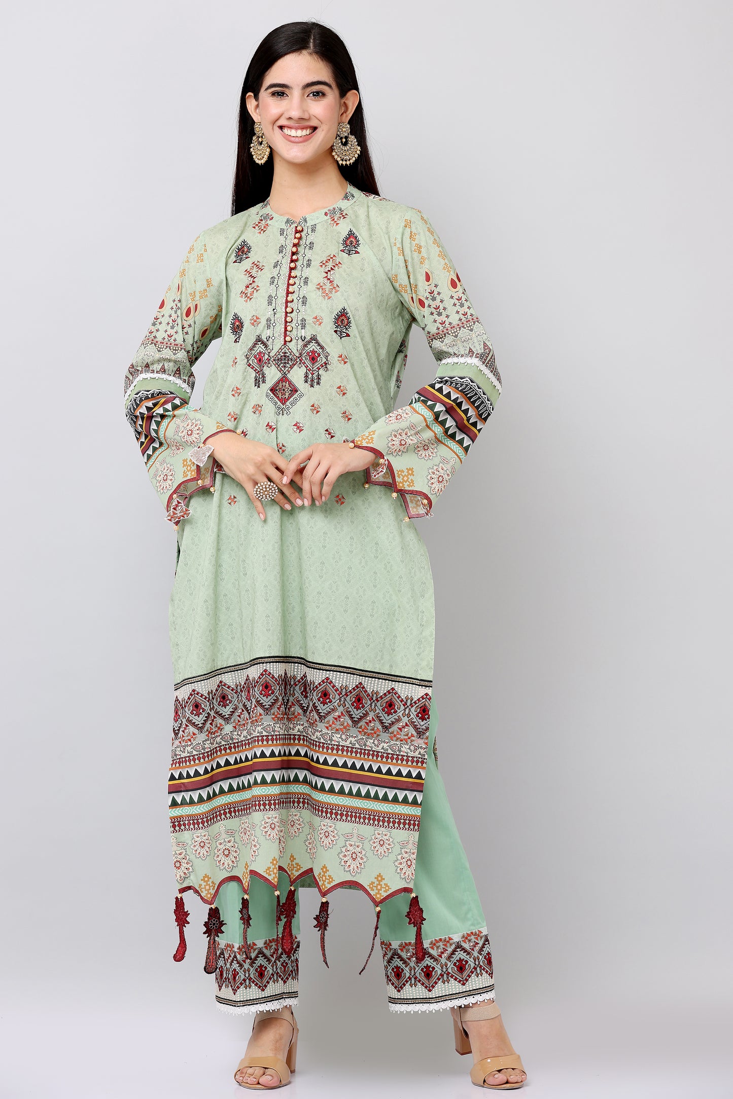 3PC EMBROIDERED UN-STITCHED SUITS-KH-AR-28
