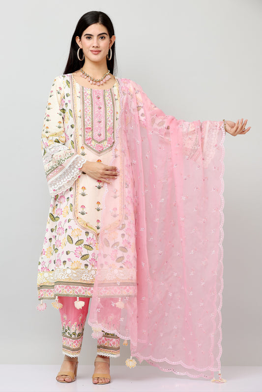3PC EMBROIDERED UN-STITCHED SUITS-KH-RA-02A