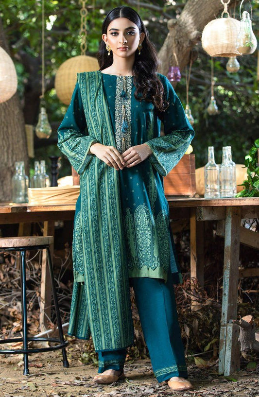 3 PCS KHADDAR UN-STITCHED SUITS-NRDS-263/U TEAL