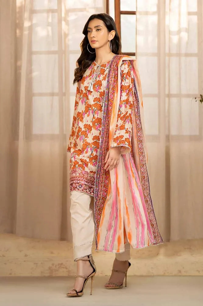 3PC Printed Embroidered Lawn Unstitched Suit CL-42134