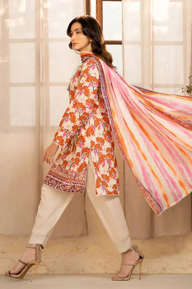 3PC Printed Embroidered Lawn Unstitched Suit CL-42134