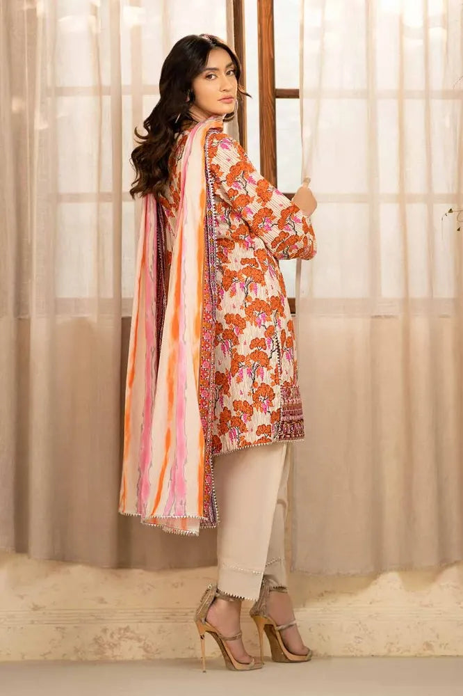 3PC Printed Embroidered Lawn Unstitched Suit CL-42134