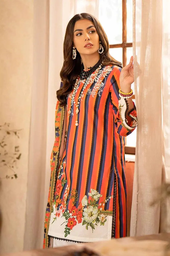 3PC Printed Embroidered Lawn Unstitched Suit CL-42136