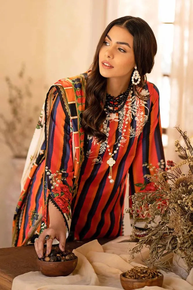 3PC Printed Embroidered Lawn Unstitched Suit CL-42136