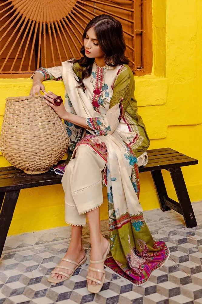 3PC Printed Lawn Unstitched Suit CL-42137