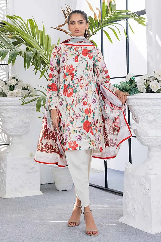 3PC Printed Lawn Unstitched Suit CL-42144