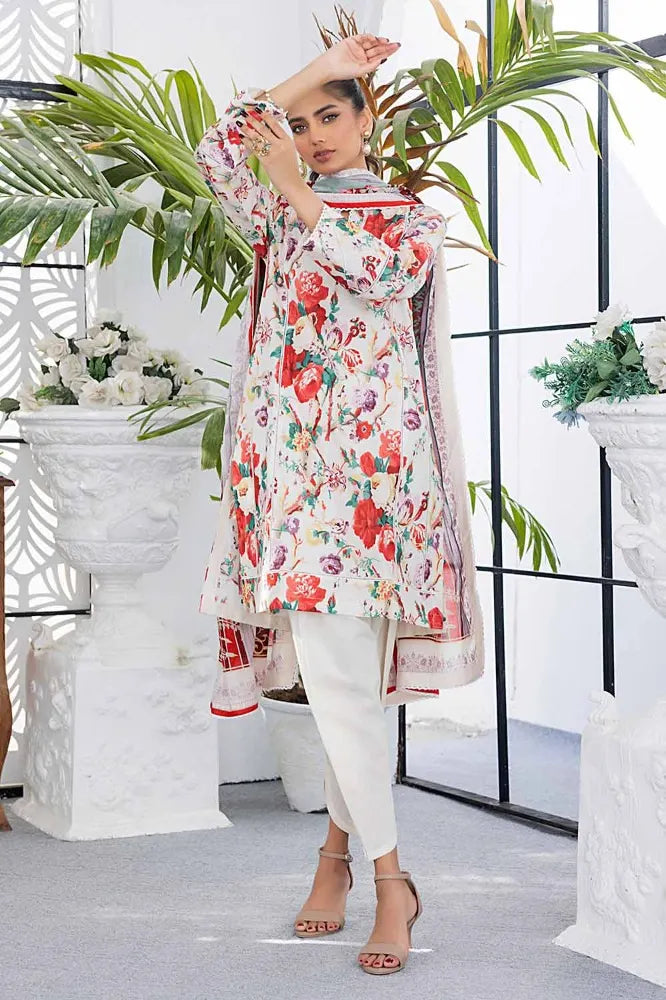 3PC Printed Lawn Unstitched Suit CL-42144