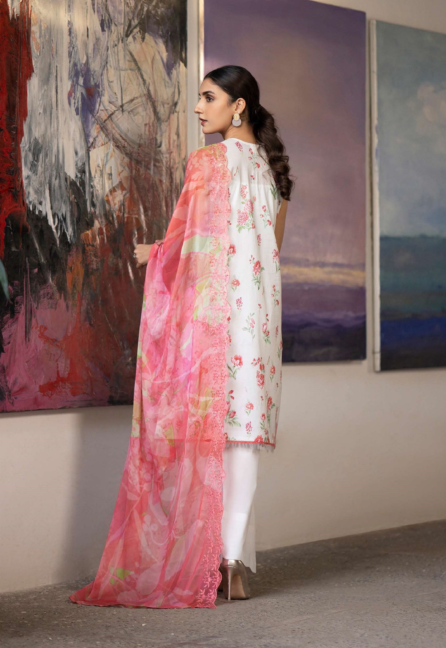 Mishaal by Gulljee Embroidered Lawn 3 piece Unstitched Dress - GJM11 - A10 - Summer Collection