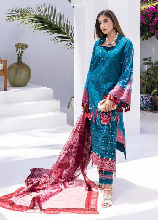 RUNGKARI  3 PIECE EMBROIDERED LAWN SUITS UNSTITCHED  SUMMER COLLECTION (A-02)