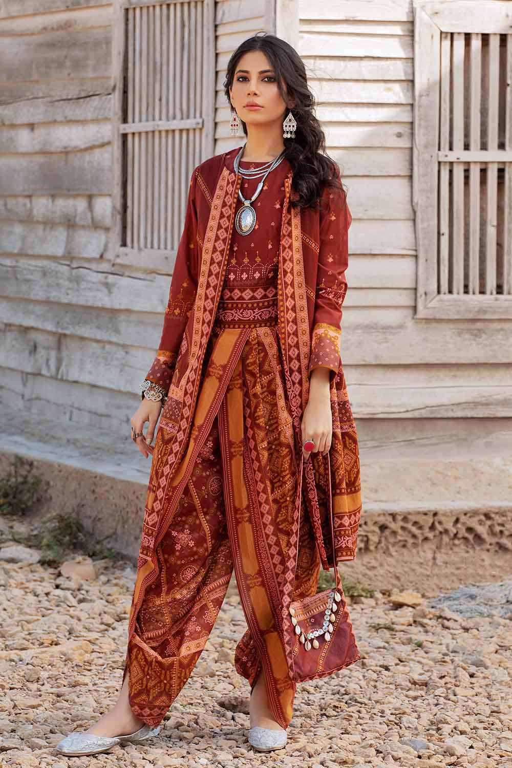3PC PRINTED UN-STITCHED SUITS-DN-32071-B